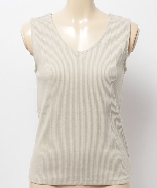 one way（ワンウェイ）の「バッククロスタンク（タンクトップ・レディース・ホワイト/ライトブラウン/オフホワイト/ブラック/ダークグリーン・M）」の2枚目の写真