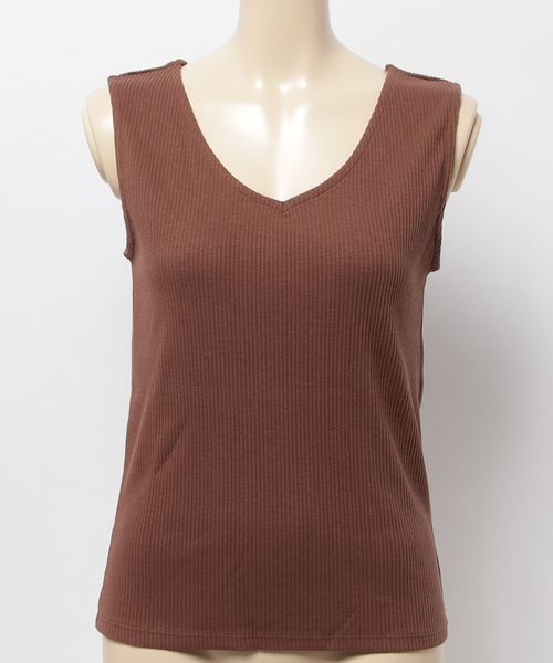 one way（ワンウェイ）の「バッククロスタンク（タンクトップ・レディース・ホワイト/ライトブラウン/オフホワイト/ブラック/ダークグリーン・M）」の4枚目の写真