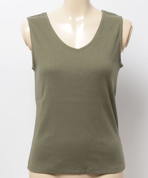 one way（ワンウェイ）の「バッククロスタンク（タンクトップ・レディース・ホワイト/ライトブラウン/オフホワイト/ブラック/ダークグリーン・M）」の5枚目の写真