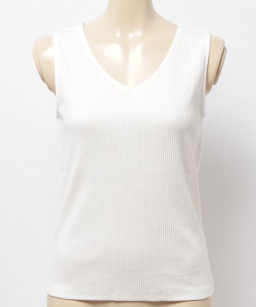 one way（ワンウェイ）の「バッククロスタンク（タンクトップ・レディース・ホワイト/ライトブラウン/オフホワイト/ブラック/ダークグリーン・M）」の8枚目の写真