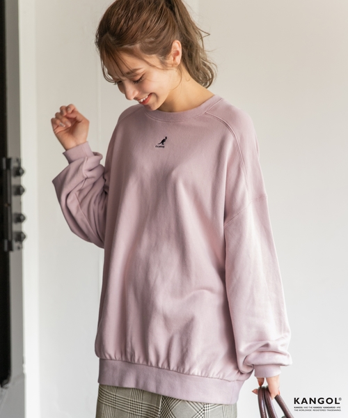 KANGOL（カンゴール）の「カンゴールBIGウラケプルオーバー 855026（スウェット・レディース・ホワイト/ブラック/ベージュ/パープル・FREE）」の4枚目の写真
