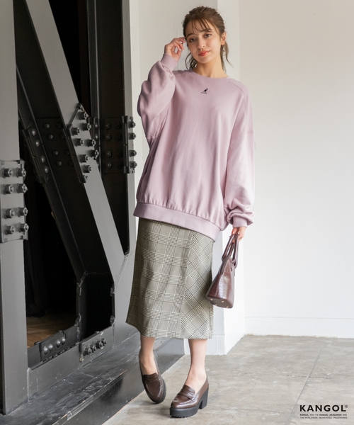 KANGOL（カンゴール）の「カンゴールBIGウラケプルオーバー 855026（スウェット・レディース・ホワイト/ブラック/ベージュ/パープル・FREE）」の21枚目の写真