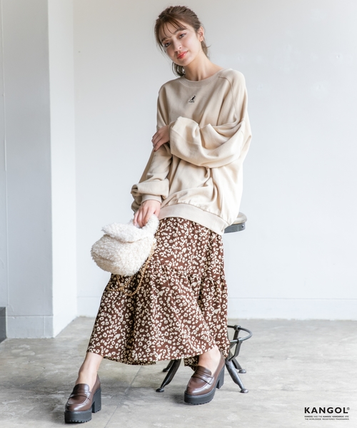 KANGOL（カンゴール）の「カンゴールBIGウラケプルオーバー 855026（スウェット・レディース・ホワイト/ブラック/ベージュ/パープル・FREE）」の20枚目の写真