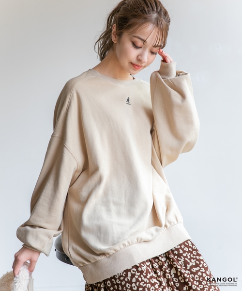 KANGOL（カンゴール）の「カンゴールBIGウラケプルオーバー 855026（スウェット・レディース・ホワイト/ブラック/ベージュ/パープル・FREE）」の17枚目の写真