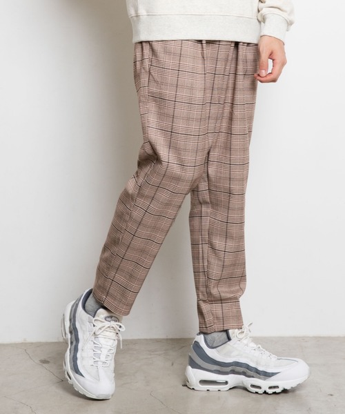 WEGO（ウィゴー）の「WEGO/クラシックチェックペグトップスラックス（スラックス・メンズ・ブラウン系その他2/グレー系その他2/ブラウン系その他3・SMALL/MEDIUM/LARGE）」の3枚目の写真