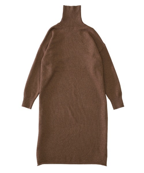 select MOCA（セレクトモカ）の「ウールタートルロングニット/リブスリーブビックシルエットニットワンピース（ニット/セーター・レディース・ベージュ/ブラウン・FREE）」の15枚目の写真