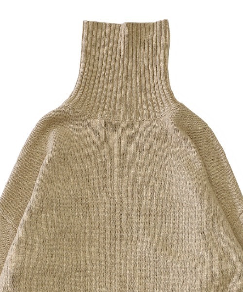 select MOCA（セレクトモカ）の「ウールタートルロングニット/リブスリーブビックシルエットニットワンピース（ニット/セーター・レディース・ベージュ/ブラウン・FREE）」の18枚目の写真