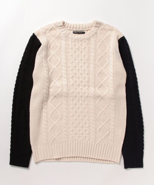 Bling Leads（ブリングリーズ）の「/Bling Leads/ケーブルクルーニット（ニット/セーター・レディース・ブラック/ベージュ/ネイビー/ブラウン/ワインレッド/ホワイト系その他/グレー系その他/ブルー系その他/ライトパープル/ホワイト系その他2/ブラック系その他2/グレー系その他2/ブラック系その他/ブラック×ホワイト/ネイビー×ホワイト/ブルーグレー/その他2/その他1/グリーン系・MEDIUM/LARGE/X-LARGE）」の18枚目の写真