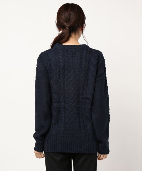 Bling Leads（ブリングリーズ）の「/Bling Leads/ケーブルクルーニット（ニット/セーター・レディース・ブラック/ベージュ/ネイビー/ブラウン/ワインレッド/ホワイト系その他/グレー系その他/ブルー系その他/ライトパープル/ホワイト系その他2/ブラック系その他2/グレー系その他2/ブラック系その他/ブラック×ホワイト/ネイビー×ホワイト/ブルーグレー/その他2/その他1/グリーン系・MEDIUM/LARGE/X-LARGE）」の20枚目の写真