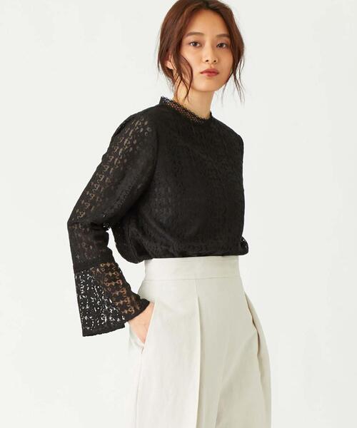 EMMEL REFINES（エメルリファインズ）の「FC レース スタンドブラウス（シャツ/ブラウス・レディース・オフホワイト/ブラック・FREE）」の2枚目の写真