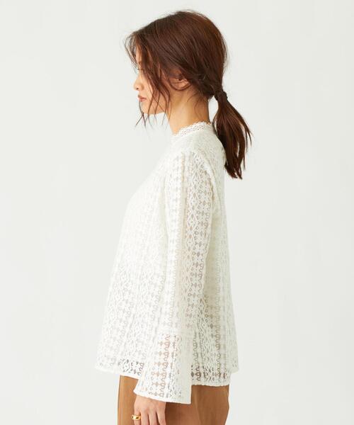 EMMEL REFINES（エメルリファインズ）の「FC レース スタンドブラウス（シャツ/ブラウス・レディース・オフホワイト/ブラック・FREE）」の12枚目の写真