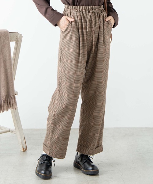 WEGO（ウィゴー）の「WEGO/チェックワイドペグパンツ（その他パンツ・レディース・グレー系その他2/ベージュ系その他2/グリーン系その他2・FREE）」の2枚目の写真
