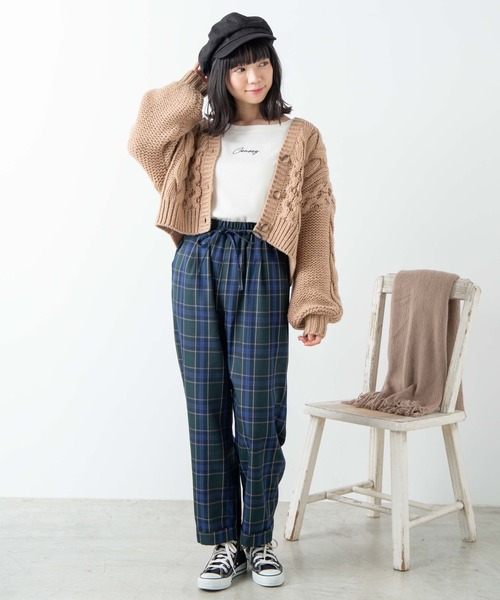 WEGO（ウィゴー）の「WEGO/チェックワイドペグパンツ（その他パンツ・レディース・グレー系その他2/ベージュ系その他2/グリーン系その他2・FREE）」の5枚目の写真