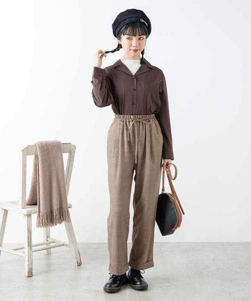 WEGO（ウィゴー）の「WEGO/チェックワイドペグパンツ（その他パンツ・レディース・グレー系その他2/ベージュ系その他2/グリーン系その他2・FREE）」の4枚目の写真