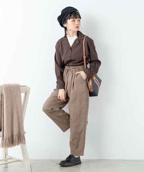 WEGO（ウィゴー）の「WEGO/チェックワイドペグパンツ（その他パンツ・レディース・グレー系その他2/ベージュ系その他2/グリーン系その他2・FREE）」の6枚目の写真