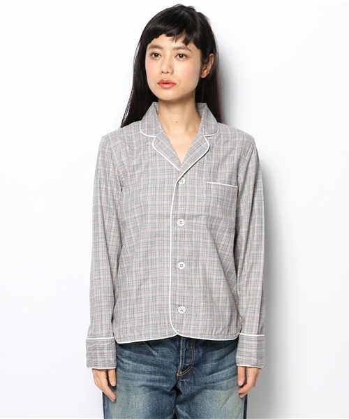BEAMS BOY(ビームスボーイ)の「BEAMS BOY / チェック パジャマシャツ(シャツ/ブラウス・レディース・グレー/チャコールグレー・ONE SIZE)」の3枚目の写真