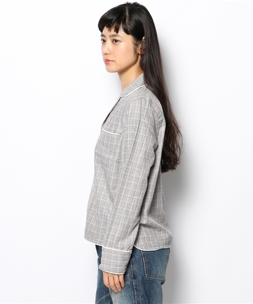 BEAMS BOY(ビームスボーイ)の「BEAMS BOY / チェック パジャマシャツ(シャツ/ブラウス・レディース・グレー/チャコールグレー・ONE SIZE)」の4枚目の写真