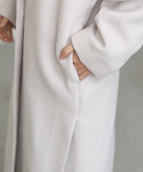 Bou Jeloud(ブージュルード)の「Vネックロングコート(チェスターコート・レディース・グレー系その他/ブラック・FREE)」の15枚目の写真