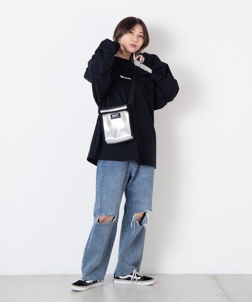 WEGO（ウィゴー）の「WEGO/ロールフラップロゴショルダーバッグ（ショルダーバッグ・レディース・シルバー/ブラック・FREE）」の13枚目の写真