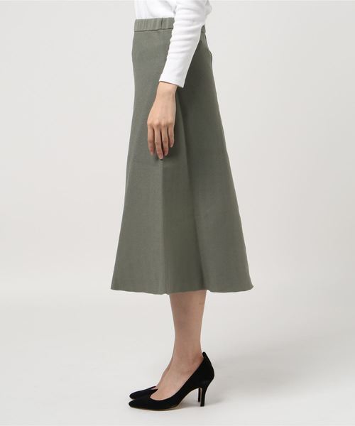 FLUID(フルイド)の「Fluid.(フルイド) WASHABLE HIGHSTRETCH HOLLOW YARN(スカート・レディース・ネイビー/カーキ・1/2)」の3枚目の写真