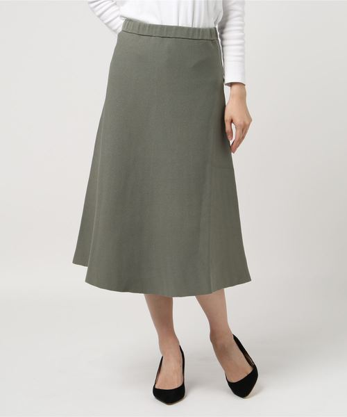 FLUID(フルイド)の「Fluid.(フルイド) WASHABLE HIGHSTRETCH HOLLOW YARN(スカート・レディース・ネイビー/カーキ・1/2)」の6枚目の写真