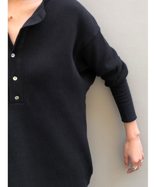 ulu（ウル）の「3way shell button thermal cardigan onepierce（ワンピース・レディース・ブラック/カーキ/グレー・FREE）」の8枚目の写真