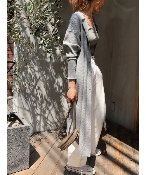 ulu（ウル）の「3way shell button thermal cardigan onepierce（ワンピース・レディース・ブラック/カーキ/グレー・FREE）」の15枚目の写真