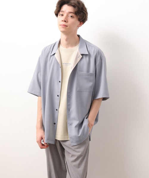 JUNRED（ジュンレッド）の「襟配色オープンカラーシャツ（シャツ/ブラウス・メンズ・ダークブラウン/サックスブルー/ブルー系その他4・S/M/L）」の9枚目の写真