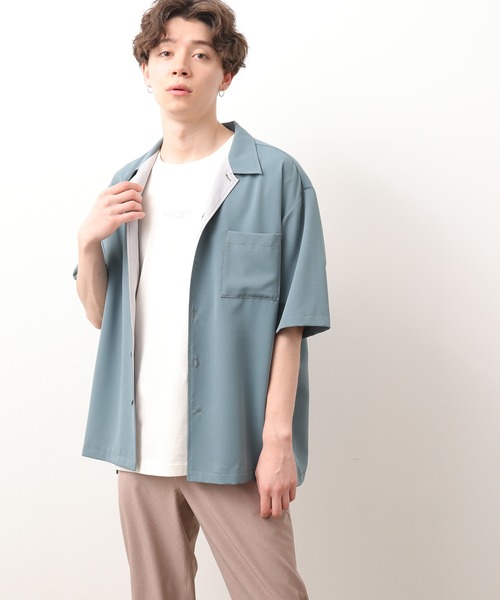 JUNRED（ジュンレッド）の「襟配色オープンカラーシャツ（シャツ/ブラウス・メンズ・ダークブラウン/サックスブルー/ブルー系その他4・S/M/L）」の17枚目の写真