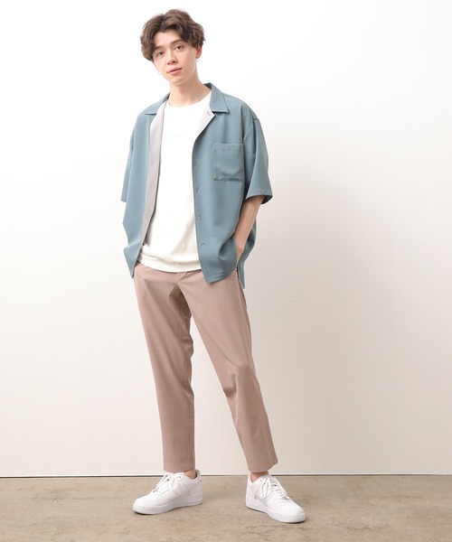 JUNRED（ジュンレッド）の「襟配色オープンカラーシャツ（シャツ/ブラウス・メンズ・ダークブラウン/サックスブルー/ブルー系その他4・S/M/L）」の4枚目の写真