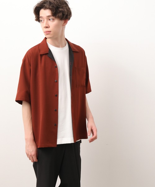 JUNRED（ジュンレッド）の「襟配色オープンカラーシャツ（シャツ/ブラウス・メンズ・ダークブラウン/サックスブルー/ブルー系その他4・S/M/L）」の18枚目の写真