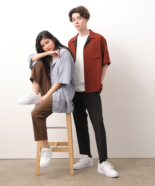 JUNRED（ジュンレッド）の「襟配色オープンカラーシャツ（シャツ/ブラウス・メンズ・ダークブラウン/サックスブルー/ブルー系その他4・S/M/L）」の14枚目の写真