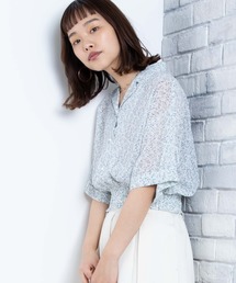 WEGO/シャーリングオープンカラーシャツ
