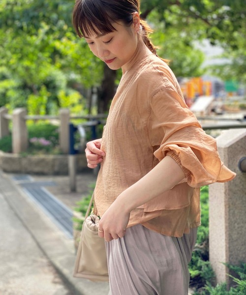 PICCIN(ピッチン)の「バックフリルシアーブルゾン(ブルゾン・レディース・カーキ/ブラック・L/M)」の5枚目の写真