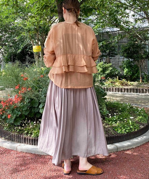 PICCIN(ピッチン)の「バックフリルシアーブルゾン(ブルゾン・レディース・カーキ/ブラック・L/M)」の10枚目の写真