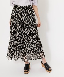 AZUL by moussy | BIG LEOPARD FLARE SKIRT/ビッグレオパードフレアスカート(スカート)
