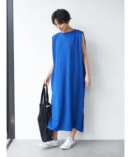 AMERICAN HOLIC（アメリカンホリック）の「バックドレープフレンチスリーブマキシワンピース　＊〇（ワンピース・レディース・ブラウン/ブルー/ベージュ/ブラック・M/L）」の18枚目の写真