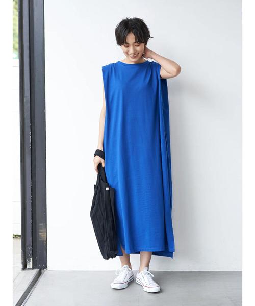 AMERICAN HOLIC（アメリカンホリック）の「バックドレープフレンチスリーブマキシワンピース　＊〇（ワンピース・レディース・ブラウン/ブルー/ベージュ/ブラック・M/L）」の16枚目の写真