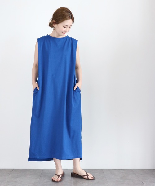 AMERICAN HOLIC（アメリカンホリック）の「バックドレープフレンチスリーブマキシワンピース　＊〇（ワンピース・レディース・ブラウン/ブルー/ベージュ/ブラック・M/L）」の4枚目の写真