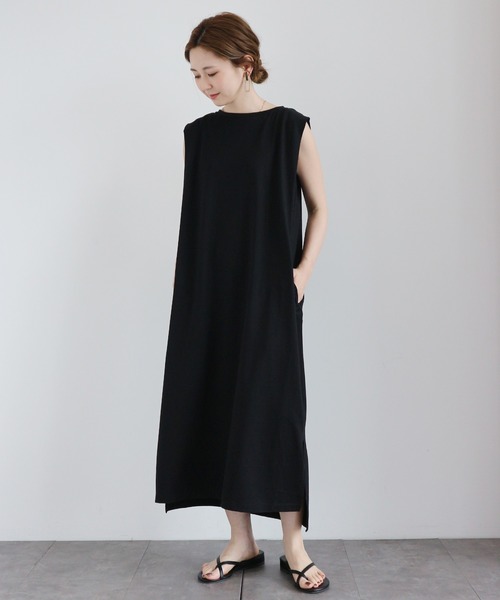 AMERICAN HOLIC（アメリカンホリック）の「バックドレープフレンチスリーブマキシワンピース　＊〇（ワンピース・レディース・ブラウン/ブルー/ベージュ/ブラック・M/L）」の2枚目の写真