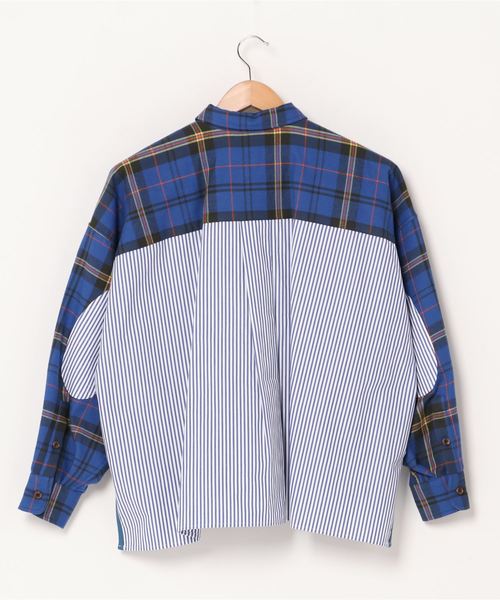 F/CE. (エフシーイー)の「F/CE. SWITCHING CHECK SHIRT / エフシーイー 切り替えチェックシャツ(シャツ/ブラウス・レディース・ピンク/ブルー・FREE)」の6枚目の写真