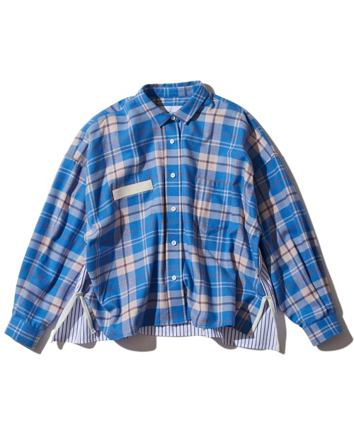 F/CE. (エフシーイー)の「F/CE. SWITCHING CHECK SHIRT / エフシーイー 切り替えチェックシャツ(シャツ/ブラウス・レディース・ピンク/ブルー・FREE)」の3枚目の写真