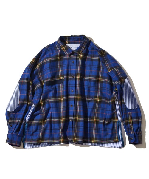 F/CE. (エフシーイー)の「F/CE. SWITCHING CHECK SHIRT / エフシーイー 切り替えチェックシャツ(シャツ/ブラウス・レディース・ピンク/ブルー・FREE)」の5枚目の写真