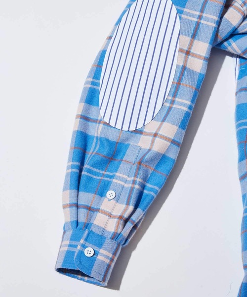F/CE. (エフシーイー)の「F/CE. SWITCHING CHECK SHIRT / エフシーイー 切り替えチェックシャツ(シャツ/ブラウス・レディース・ピンク/ブルー・FREE)」の8枚目の写真