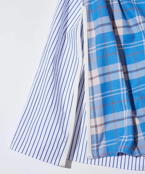 F/CE. (エフシーイー)の「F/CE. SWITCHING CHECK SHIRT / エフシーイー 切り替えチェックシャツ(シャツ/ブラウス・レディース・ピンク/ブルー・FREE)」の9枚目の写真