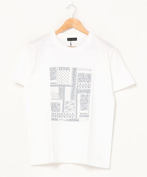 TETE HOMME(テットオム)の「ペーズリー柄パネルクルーネックTシャツ(Tシャツ/カットソー・メンズ・ホワイト/ブラック/ネイビー・MEDIUM/LARGE/X-LARGE)」の6枚目の写真