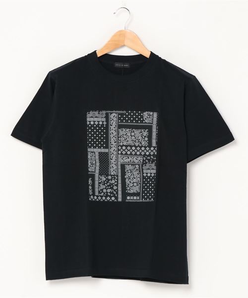 TETE HOMME(テットオム)の「ペーズリー柄パネルクルーネックTシャツ(Tシャツ/カットソー・メンズ・ホワイト/ブラック/ネイビー・MEDIUM/LARGE/X-LARGE)」の5枚目の写真