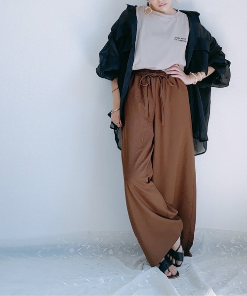 ap retro（アプレトロ）の「ポケット付きシアボリュームシャツ【ZOZO限定アイテム】（シャツ/ブラウス・レディース・オフホワイト/ブラック・FREE）」の8枚目の写真