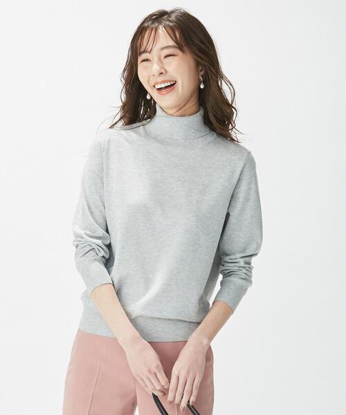J.PRESS(ジェイプレス)の「【新色追加】ウールを含まないPRINCE タートルネック ニット(ニット/セーター・レディース・シルバー系/スモーキーグリーン系/ふじ色系・T13/T15)」の3枚目の写真