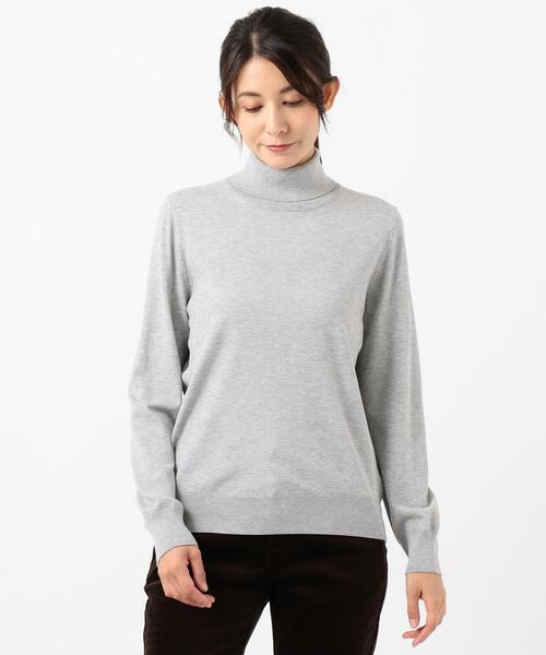 J.PRESS(ジェイプレス)の「【新色追加】ウールを含まないPRINCE タートルネック ニット(ニット/セーター・レディース・シルバー系/スモーキーグリーン系/ふじ色系・T13/T15)」の22枚目の写真